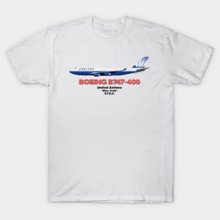 Boeing B747-400 - United Airlines "Blue Tulip" T-Shirt